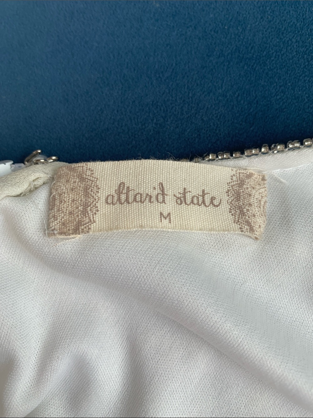 New! Altar’d State Ivory Mini Dress with Sequin Detailing Size M - Picture 2 of 6